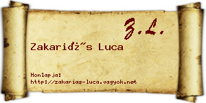 Zakariás Luca névjegykártya